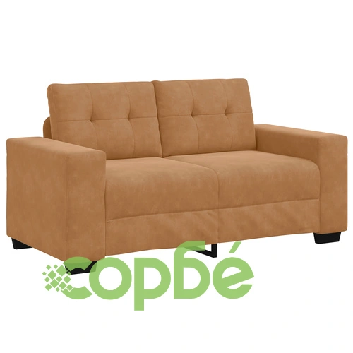 Кафяв кадифен диван с дървена рамка, ширина 120 см ➤ топ цена ➤ sorbe.bg