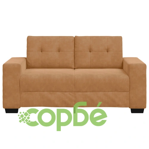 Кафяв кадифен диван с дървена рамка, ширина 120 см ➤ топ цена ➤ sorbe.bg