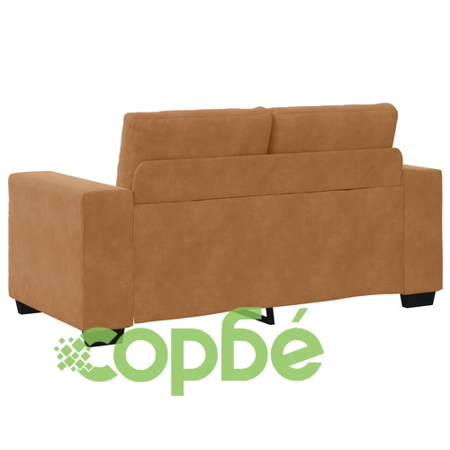 Кафяв кадифен диван с дървена рамка, ширина 120 см ➤ топ цена ➤ sorbe.bg