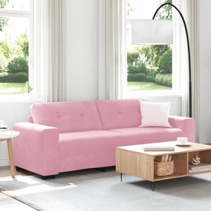 Кадифен розов триместен диван с удобна пяна и свалящи се калъфи