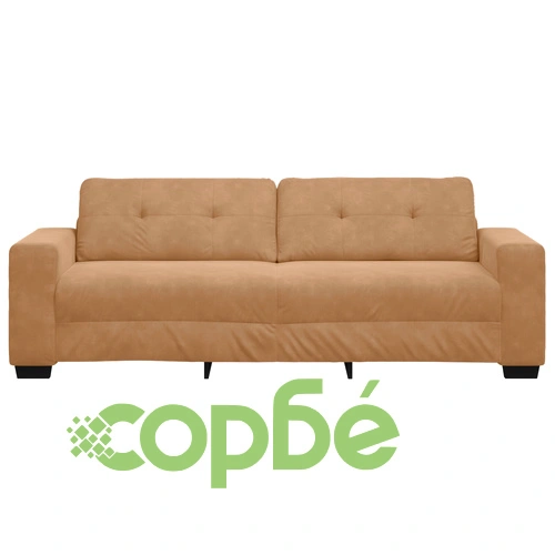 Луксозен кафяв кадифен диван с дървена рамка и пяна, ширина 180 см ➤ топ цена ➤ sorbe.bg