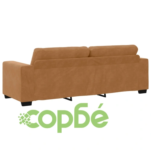 Луксозен кафяв кадифен диван с дървена рамка и пяна, ширина 180 см ➤ топ цена ➤ sorbe.bg