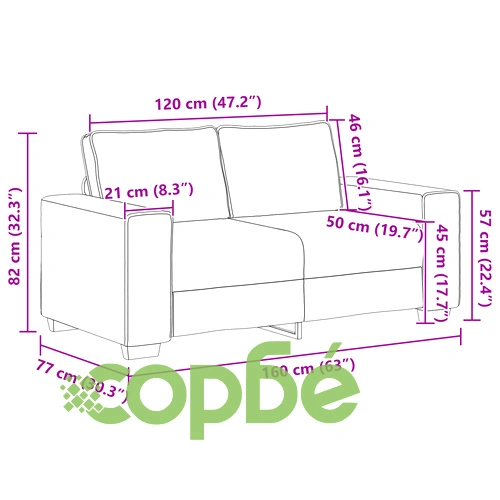 Двуместен диван с бежова текстилна тапицерия и дървени крака - със свалящи се калъфи ➤ топ цена ➤ sorbe.bg