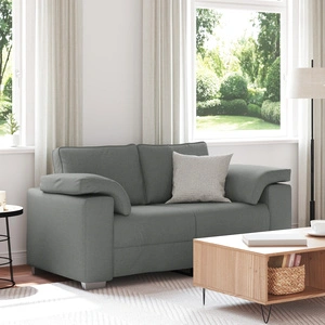 Двуместен диван от текстил в тъмносив цвят, 120 см