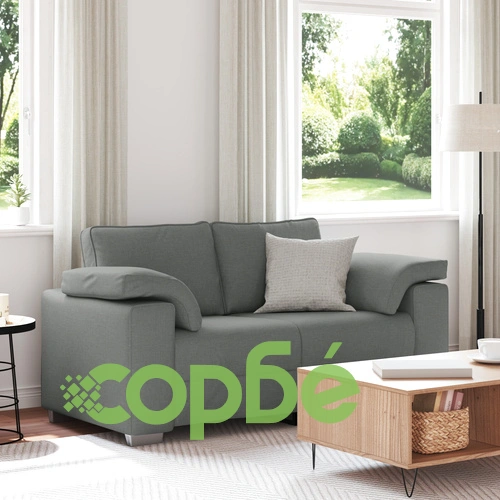 Двуместен диван от текстил в тъмносив цвят, 120 см ➤ топ цена ➤ sorbe.bg