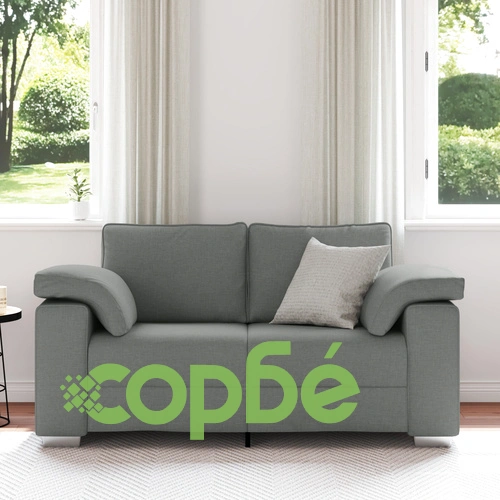 Двуместен диван от текстил в тъмносив цвят, 120 см ➤ топ цена ➤ sorbe.bg