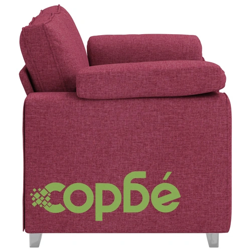 Двуместен текстилен диван в наситено винено червено, 120 см ➤ топ цена ➤ sorbe.bg