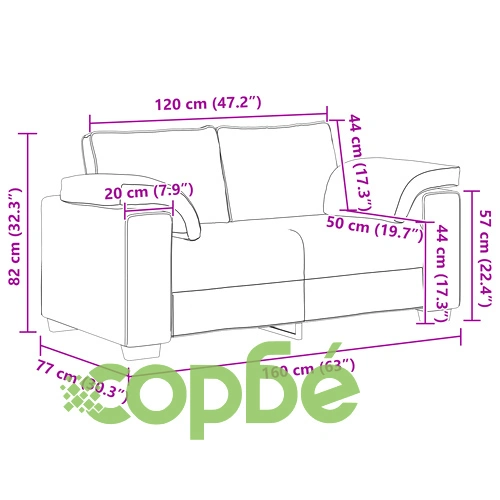 Двуместен текстилен диван в наситено винено червено, 120 см ➤ топ цена ➤ sorbe.bg