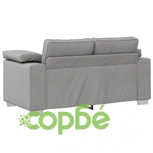 Двойка диван в облачно сиво, 120 см, полиестерна тъкан ➤ топ цена ➤ sorbe.bg