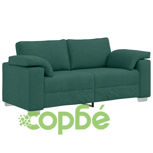 Триместен диван в тъмнозелен цвят от полиестер - удобен и издръжлив ➤ топ цена ➤ sorbe.bg