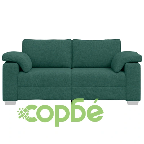 Триместен диван в тъмнозелен цвят от полиестер - удобен и издръжлив ➤ топ цена ➤ sorbe.bg