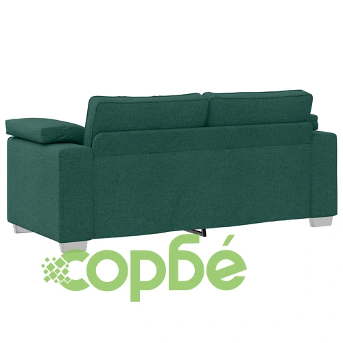 Триместен диван в тъмнозелен цвят от полиестер - удобен и издръжлив ➤ топ цена ➤ sorbe.bg