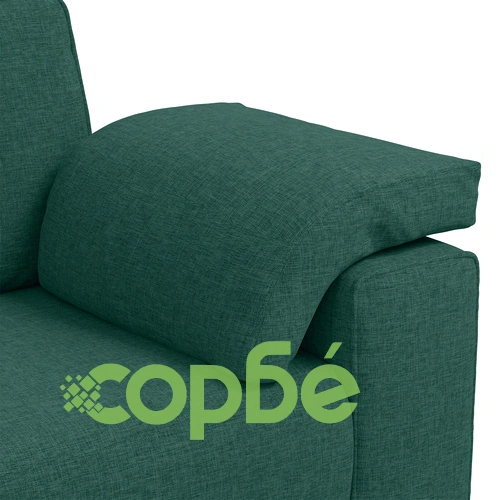 Триместен диван в тъмнозелен цвят от полиестер - удобен и издръжлив ➤ топ цена ➤ sorbe.bg