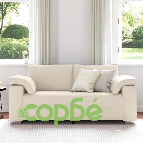 Диван с 2.5 места от Полиестер в Бежов цвят със Свалящи се Покрития ➤ топ цена ➤ sorbe.bg