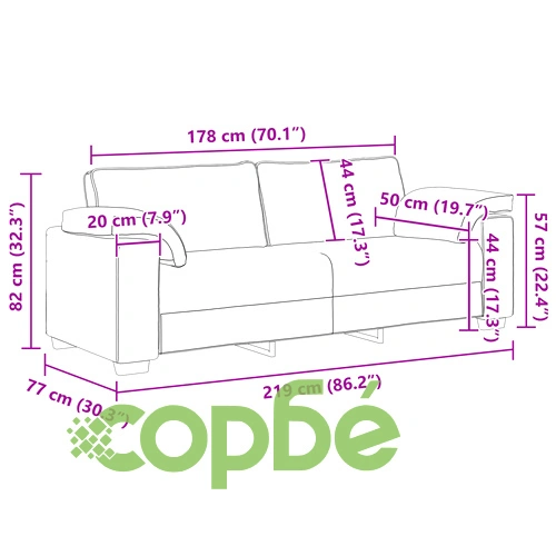 3-местен текстилен диван в тъмно сив цвят, 178 см дължина ➤ топ цена ➤ sorbe.bg