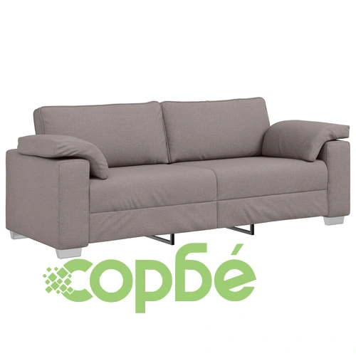 Триместен диван от текстил в цвят таупе 178 см за вътрешно и външно ползване ➤ топ цена ➤ sorbe.bg