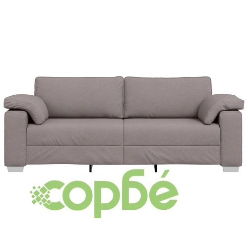 Триместен диван от текстил в цвят таупе 178 см за вътрешно и външно ползване ➤ топ цена ➤ sorbe.bg