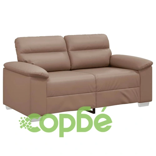 Двуместен диван капучино 120 см изкуствена кожа с метална рамка ➤ топ цена ➤ sorbe.bg