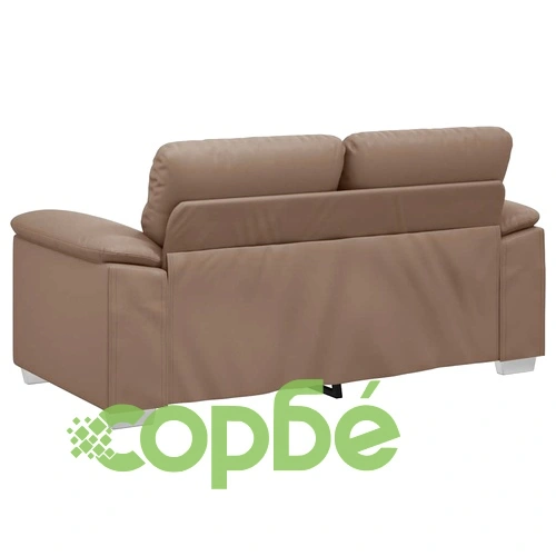 Двуместен диван капучино 120 см изкуствена кожа с метална рамка ➤ топ цена ➤ sorbe.bg