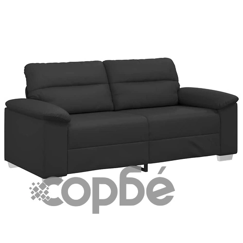 Двуместен диван от изкуствена кожа, черен, 140 см ➤ топ цена ➤ sorbe.bg