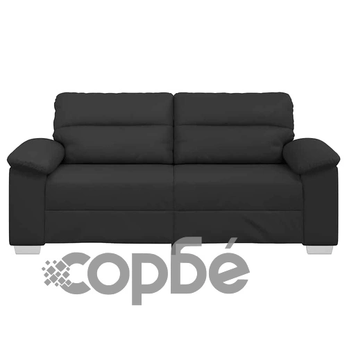 Двуместен диван от изкуствена кожа, черен, 140 см ➤ топ цена ➤ sorbe.bg