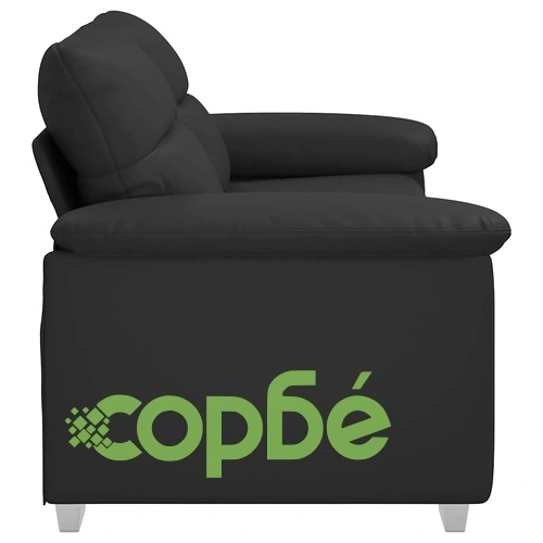 Двуместен диван от изкуствена кожа, черен, 140 см ➤ топ цена ➤ sorbe.bg