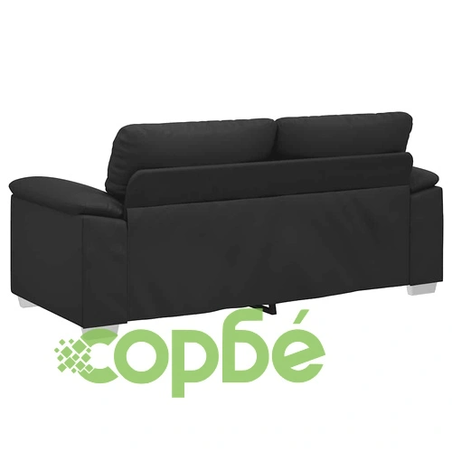 Двуместен диван от изкуствена кожа, черен, 140 см ➤ топ цена ➤ sorbe.bg