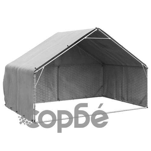 Външна клетка за куче с покрив 3x2x1,9 м от поцинкована стомана ➤ топ цена ➤ sorbe.bg