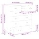 Скрин с 5 чекмеджета ASKIM от масивна борова дървесина 91x40x95.5 см кафяв