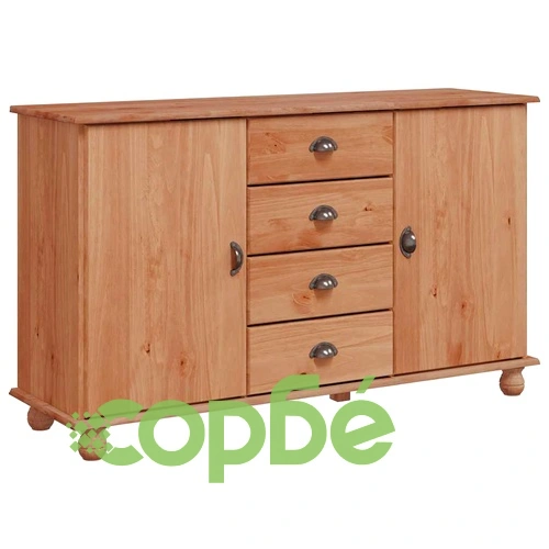 Бюфет ASKIM от масивно борово дърво 133.5x40x79 см кафяв ➤ топ цена ➤ sorbe.bg