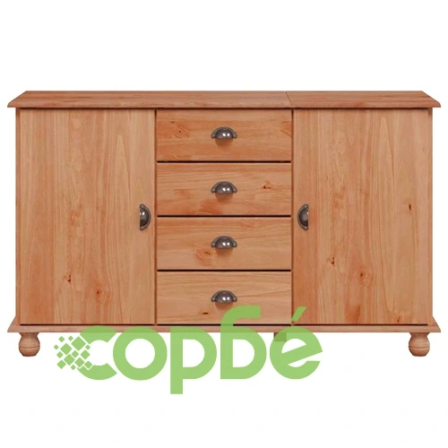 Бюфет ASKIM от масивно борово дърво 133.5x40x79 см кафяв ➤ топ цена ➤ sorbe.bg