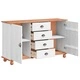 Служебен шкаф ASKIM бял 133.5x40x79 см масивна борова дървесина