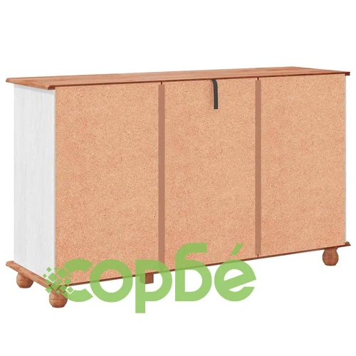 Служебен шкаф ASKIM бял 133.5x40x79 см масивна борова дървесина ➤ топ цена ➤ sorbe.bg