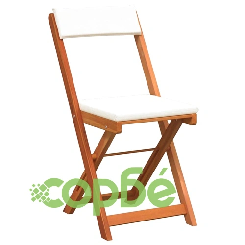 Бистро комплект 3 части със сгъваеми столове - масивно акациево дърво, кафяв цвят 78x46x75 см ➤ топ цена ➤ sorbe.bg