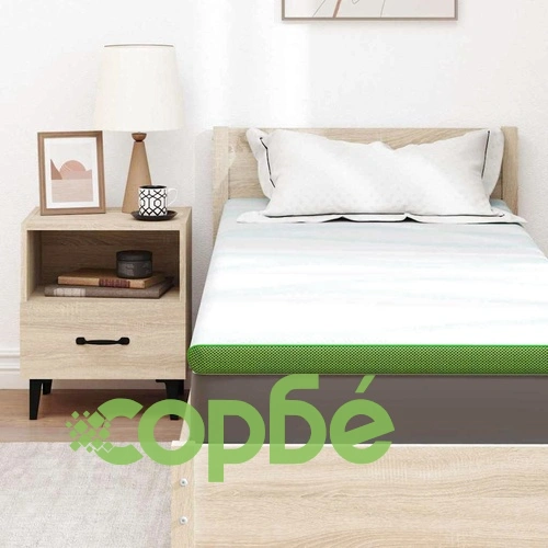 Подложка за матрак със студена пяна 5 зони 80 x 200 cm бяло и зелено ➤ топ цена ➤ sorbe.bg