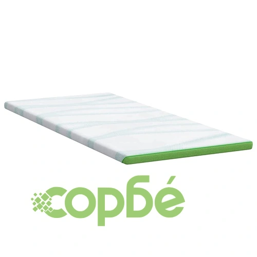 Матрачна подложка Memory Foam с 7 зони 120 x 200 cm бяло и зелено ➤ топ цена ➤ sorbe.bg