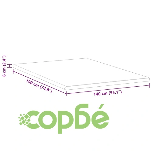 Подложка за матрак Memory Foam 7-зонна средно мека 140x190 см бяло и зелено ➤ топ цена ➤ sorbe.bg
