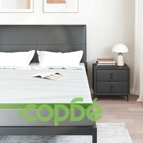 Подложка за матрак Memory Foam 7-зонна средно мека 140x190 см бяло и зелено ➤ топ цена ➤ sorbe.bg