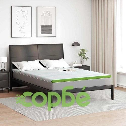 Подложка за матрак Memory Foam 7 зони 160x200 см бяло и зелено ➤ топ цена ➤ sorbe.bg