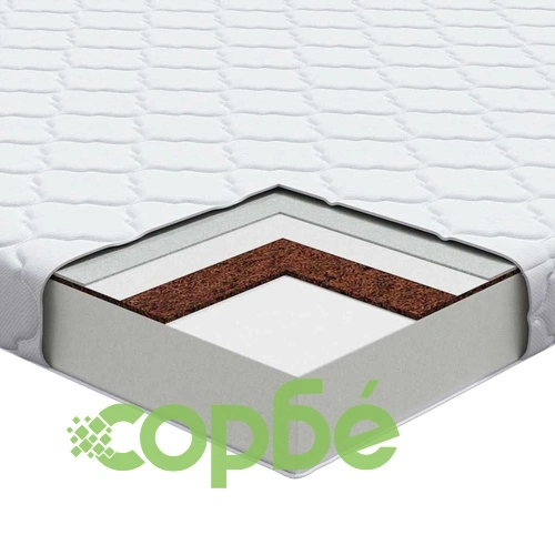 Матрак с кокосов слой и PU пяна 200x80x10.5 см средно твърд бял ➤ топ цена ➤ sorbe.bg