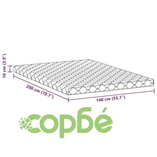 Матрак с кокосов слой и PU пяна 200x140x10.5 см бял средно твърд ➤ топ цена ➤ sorbe.bg