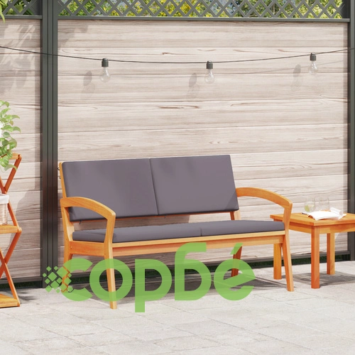 Градинска пейка от масивна акациева дървесина с възглавници 115x70x72 см, антрацит ➤ топ цена ➤ sorbe.bg