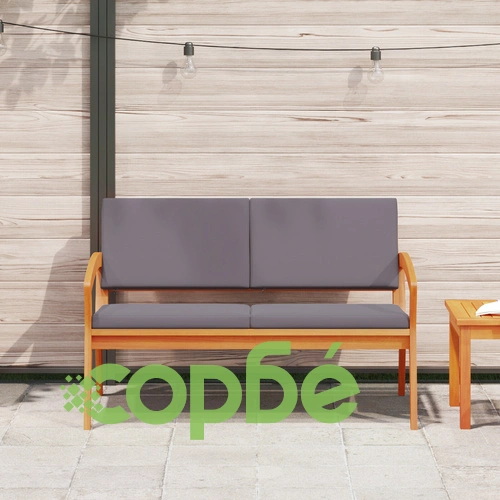 Градинска пейка от масивна акациева дървесина с възглавници 115x70x72 см, антрацит ➤ топ цена ➤ sorbe.bg