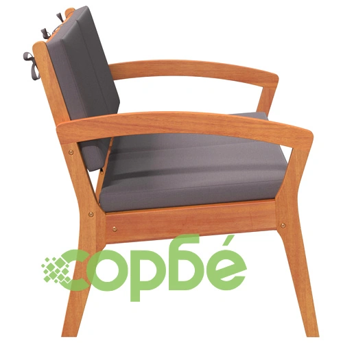 Градинска пейка от масивна акациева дървесина с възглавници 115x70x72 см, антрацит ➤ топ цена ➤ sorbe.bg