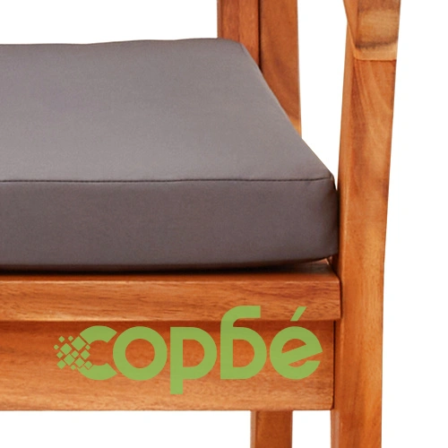 Градинска пейка от масивна акациева дървесина с възглавници 115x70x72 см, антрацит ➤ топ цена ➤ sorbe.bg