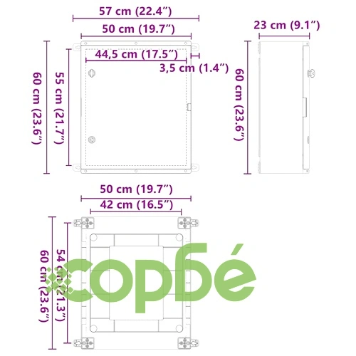 Контролен шкаф IP65 водоустойчив сив 50x23x60 см ABS пластмаса ➤ топ цена ➤ sorbe.bg