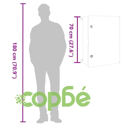 Контролен шкаф IP65 водоустойчив сив 50x24,5x70 см ABS пластмаса ➤ топ цена ➤ sorbe.bg