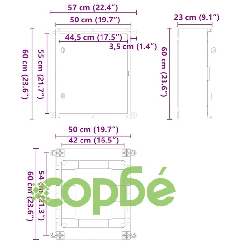 Контролен шкаф IP65 водоустойчив сив 50x22x60 см ABS пластмаса ➤ топ цена ➤ sorbe.bg