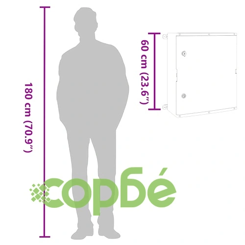 Контролен шкаф IP65 водоустойчив сив 50x22x60 см ABS пластмаса ➤ топ цена ➤ sorbe.bg