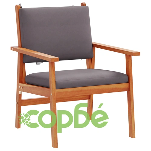 Градински столове 2 броя с възглавници от масивна акация 59.5 x 65.5 x 79 см ➤ топ цена ➤ sorbe.bg